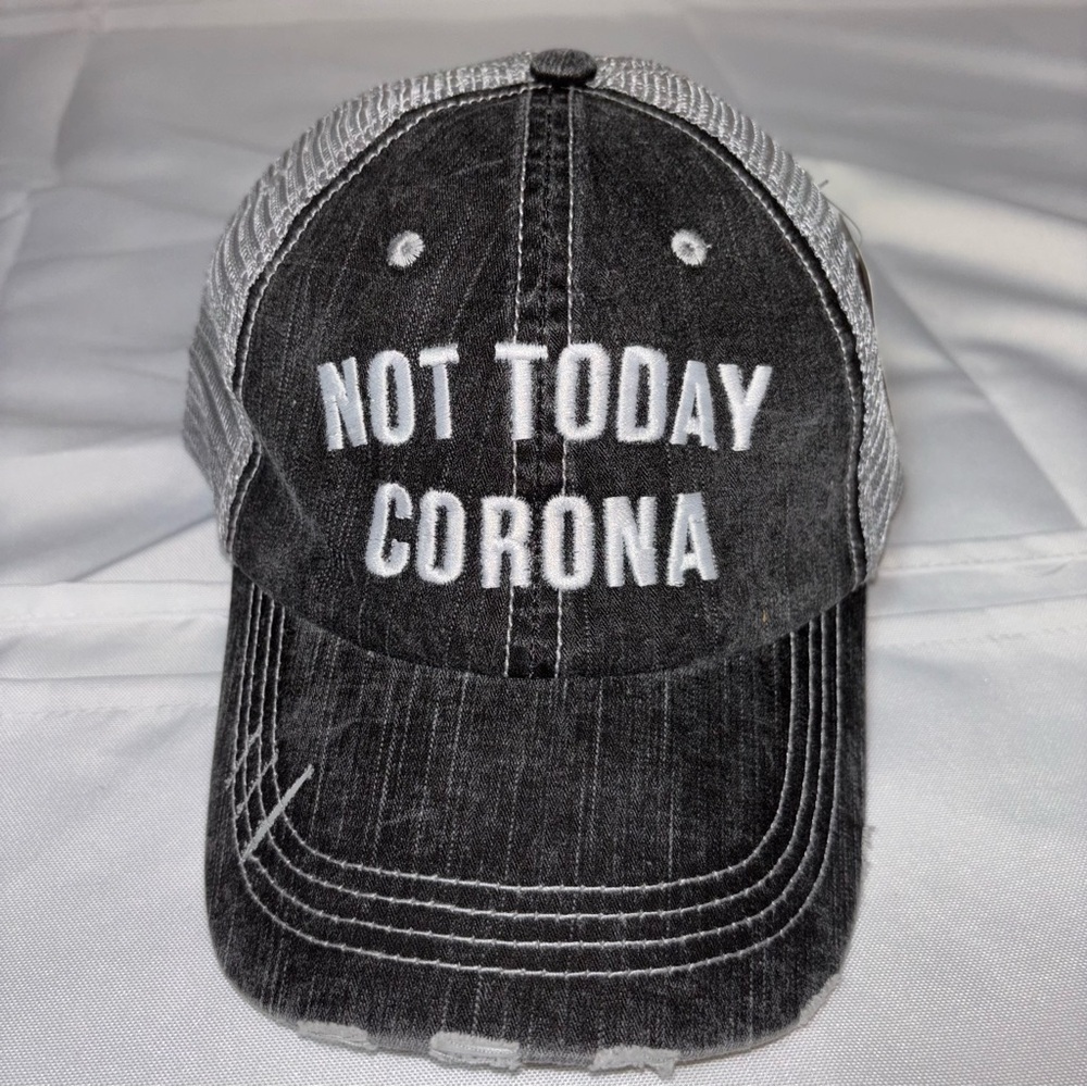 KATYDID Womenβs Dark Gray and Light Gray Mesh Back Trucker Hat OS